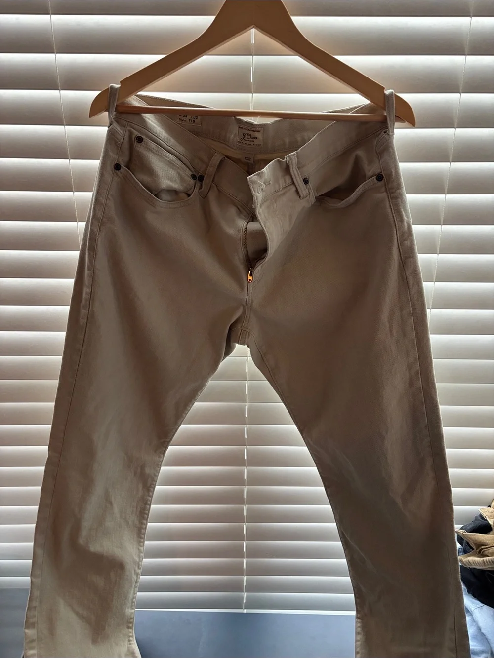 J. Crew Light Beige Cotton Twill Pants